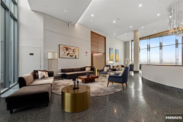 320 Adolphus Ave Unit 604, Cliffside Park, NJ 07010 - building lobby with a towering ceiling and recessed lighting