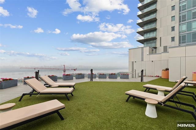 320 Adolphus Ave Unit 604, Cliffside Park, NJ 07010 - view of property's community with a water view and a yard