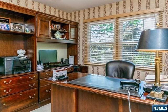 74 O Shaughnessy Ln, Closter, NJ 07624 - home office featuring wallpapered walls