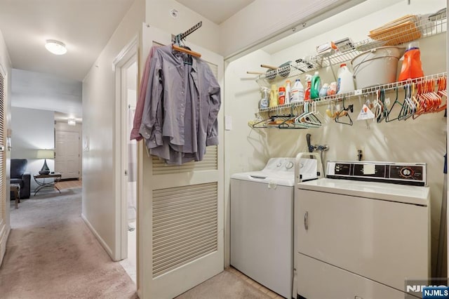 1907 Faulkner Ct, Mahwah, NJ 07430 - laundry area with washer and dryer and light carpet
