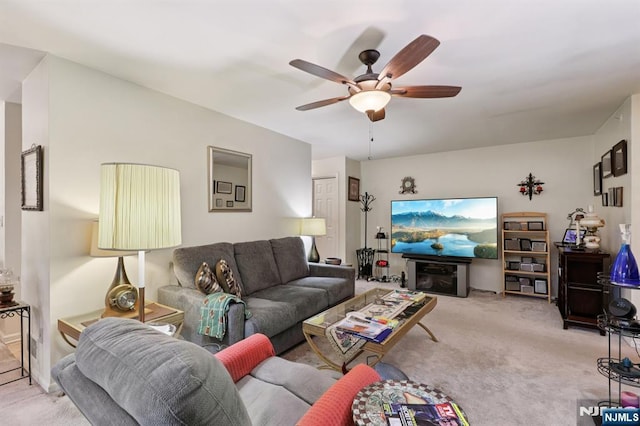 1907 Faulkner Ct, Mahwah, NJ 07430 - carpeted living area with a ceiling fan