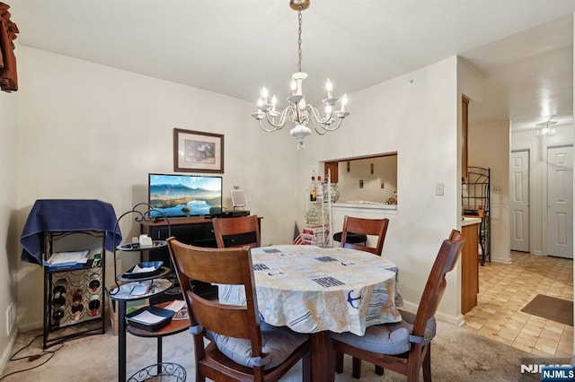 1907 Faulkner Ct, Mahwah, NJ 07430 - dining space featuring a chandelier and baseboards