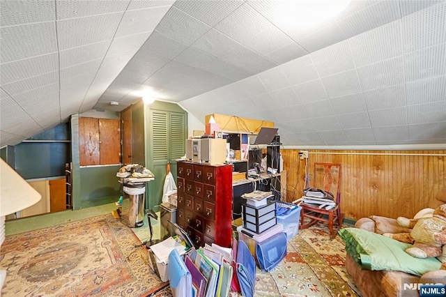 28 Urma Pl, Bloomfield, NJ 07003 - additional living space featuring wooden walls and vaulted ceiling