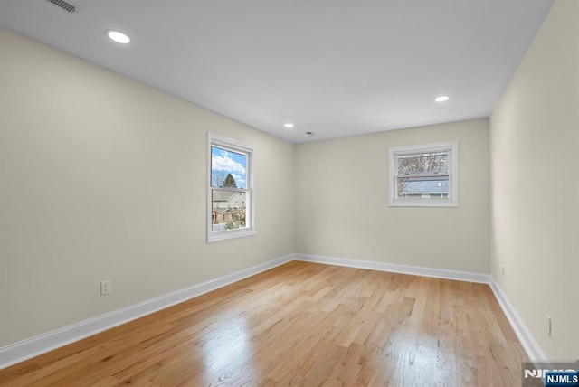 222 4th St, Ridgefield Park, NJ 07660 - spare room with light wood-type flooring and recessed lighting