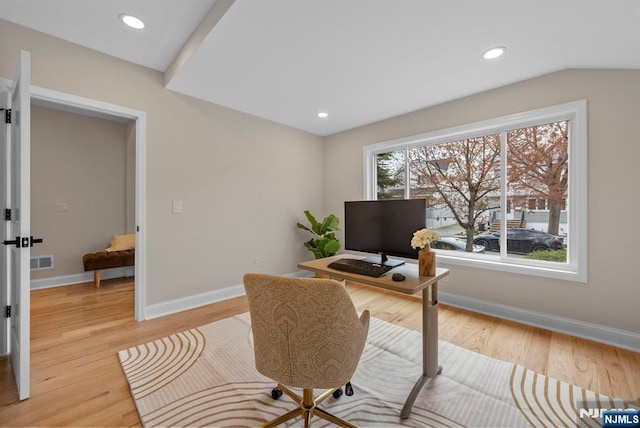 222 4th St, Ridgefield Park, NJ 07660 - home office with light wood finished floors and recessed lighting
