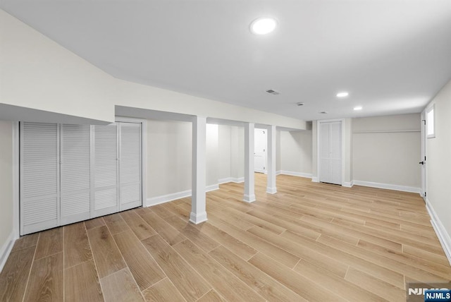 222 4th St, Ridgefield Park, NJ 07660 - finished basement with light wood finished floors and recessed lighting