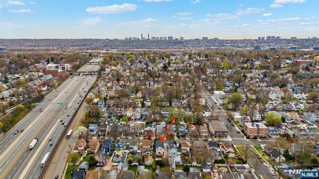 222 4th St, Ridgefield Park, NJ 07660 - aerial view of property's location featuring a major roadway and nearby urban area
