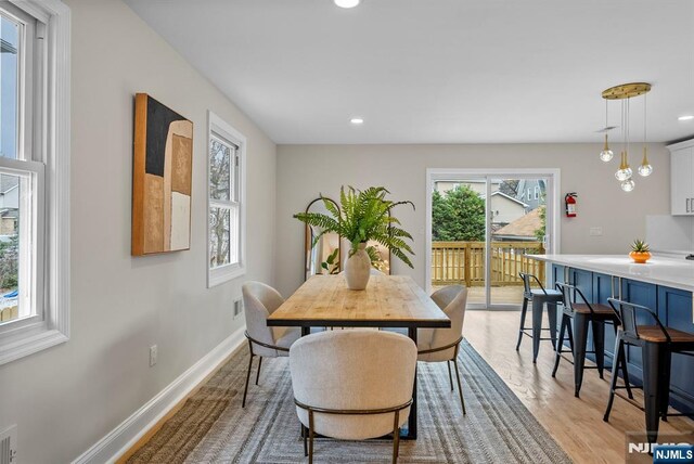 222 4th St, Ridgefield Park, NJ 07660 - dining space featuring light wood-style floors and recessed lighting