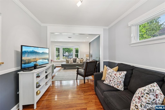 21 Valley Forge Way, Ho-Ho-Kus, NJ 07423 - living room featuring crown molding and wood finished floors