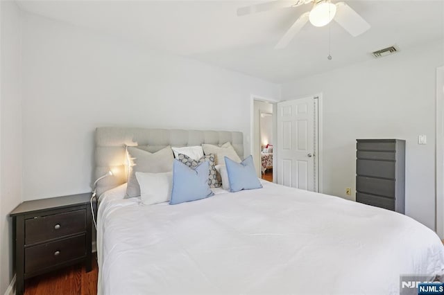 21 Valley Forge Way, Ho-Ho-Kus, NJ 07423 - bedroom featuring dark wood-type flooring and ceiling fan