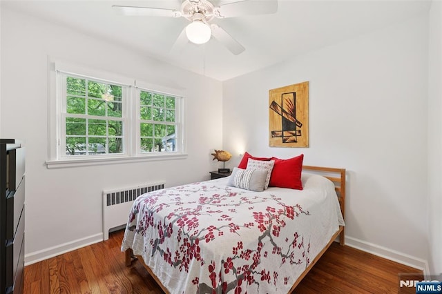 21 Valley Forge Way, Ho-Ho-Kus, NJ 07423 - bedroom with radiator, wood finished floors, and ceiling fan