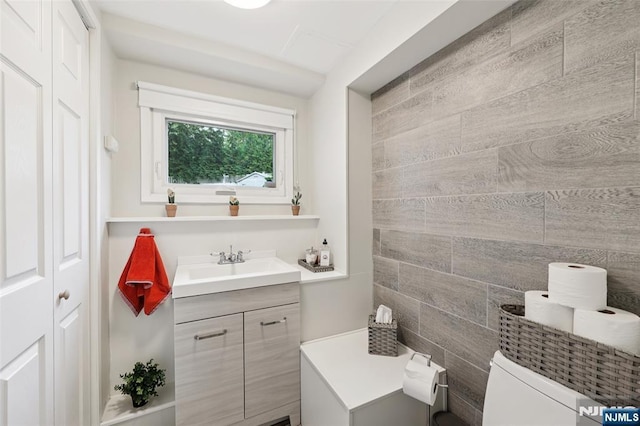 21 Valley Forge Way, Ho-Ho-Kus, NJ 07423 - half bathroom with vanity and tile walls