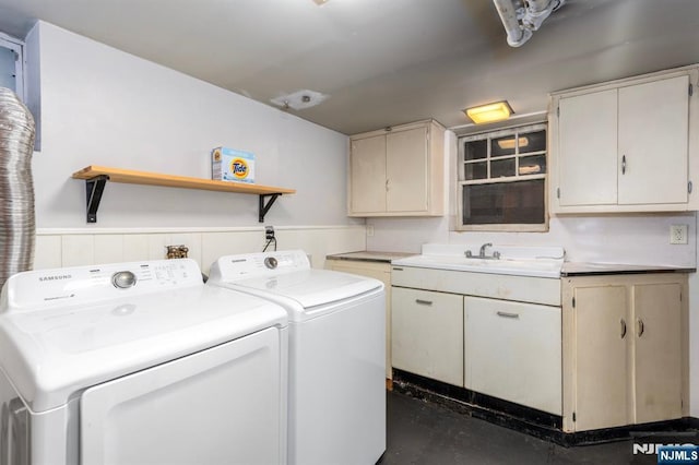 286 Willow Ave, Lyndhurst, NJ 07071 - laundry room with cabinet space and separate washer and dryer