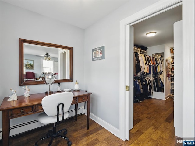 36 First, Hawthorne, NJ 07506 - office area featuring wood finished floors and a baseboard radiator