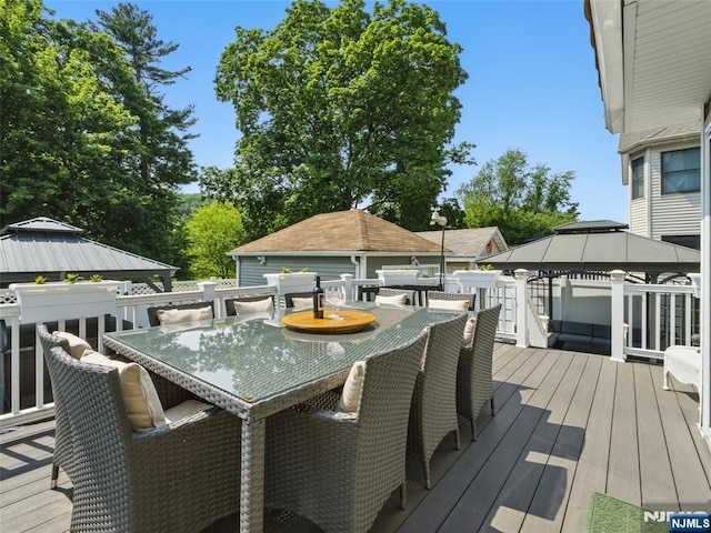 36 First, Hawthorne, NJ 07506 - wooden deck with a gazebo and outdoor dining space