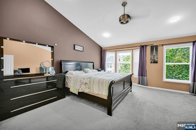 303 Wilshire Dr, Nutley, NJ 07110 - bedroom with carpet floors and high vaulted ceiling