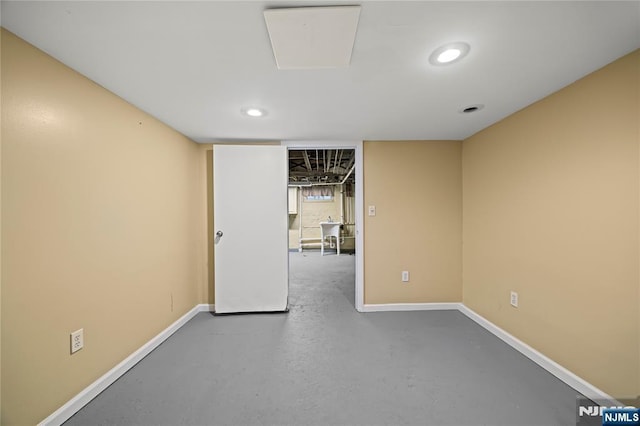 115 12th St, Prospect Park, NJ 07508 - spare room featuring finished concrete floors and recessed lighting
