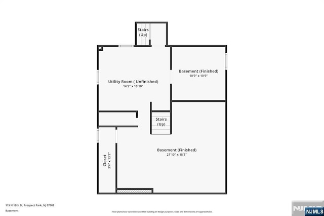 115 12th St, Prospect Park, NJ 07508 - view of property floor plan