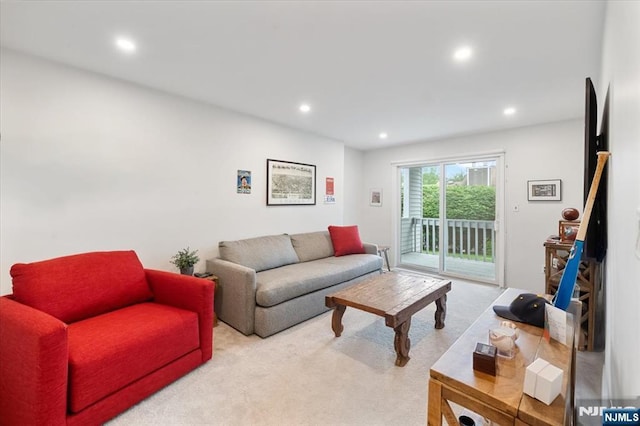 206 Wind Hollow Ct, Mahwah, NJ 07430 - living room featuring recessed lighting and carpet floors