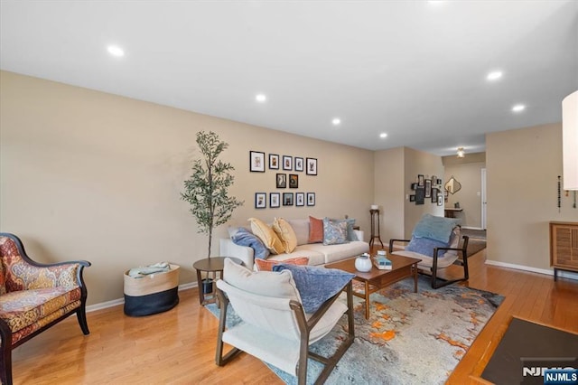 206 Wind Hollow Ct, Mahwah, NJ 07430 - living area featuring light wood-type flooring and recessed lighting