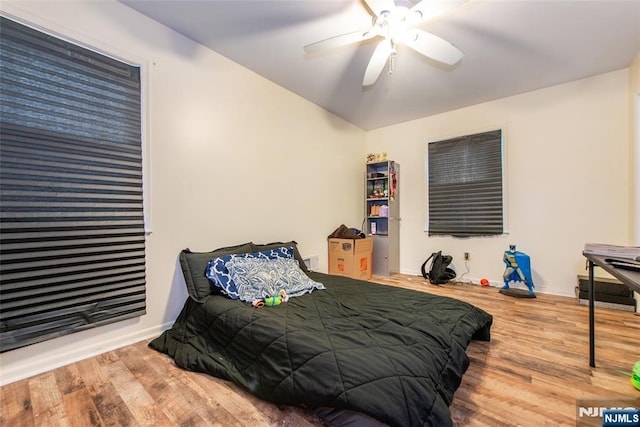 76 Point View Parkway, Wayne, NJ 07470 - bedroom with wood finished floors and a ceiling fan