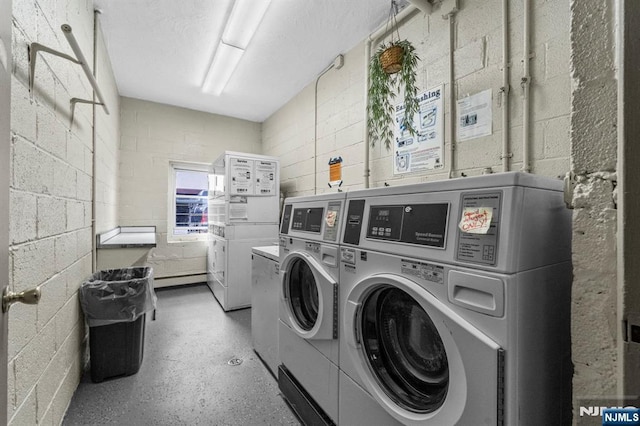 8829 Kennedy Blvd Unit E5, North Bergen, NJ 07047 - community laundry with independent washer and dryer and concrete block wall