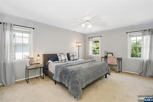 17 Windham Pl, Glen Rock, NJ 07452 - bedroom with light carpet and a ceiling fan