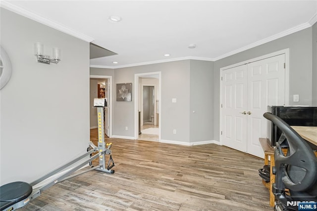 17 Windham Pl, Glen Rock, NJ 07452 - interior space with light wood-style floors, recessed lighting, and ornamental molding