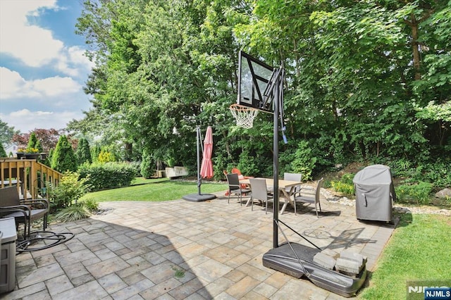 39 Division Ave, Hasbrouck Heights, NJ 07604 - view of patio / terrace featuring outdoor dining space and grilling area