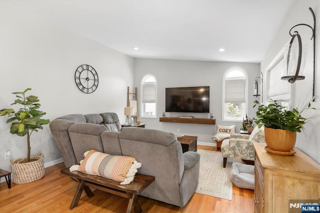 39 Division Ave, Hasbrouck Heights, NJ 07604 - living area featuring light wood-type flooring and recessed lighting