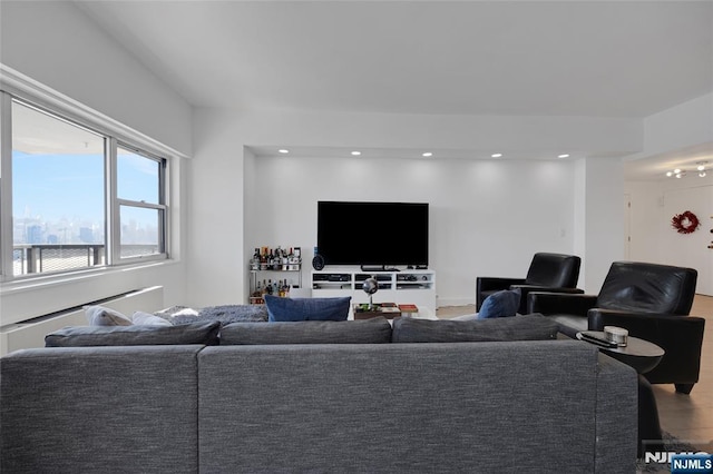 6600 Jfk Blvd E Unit 23L, West New York, NJ 07093 - living room with wood finished floors and recessed lighting