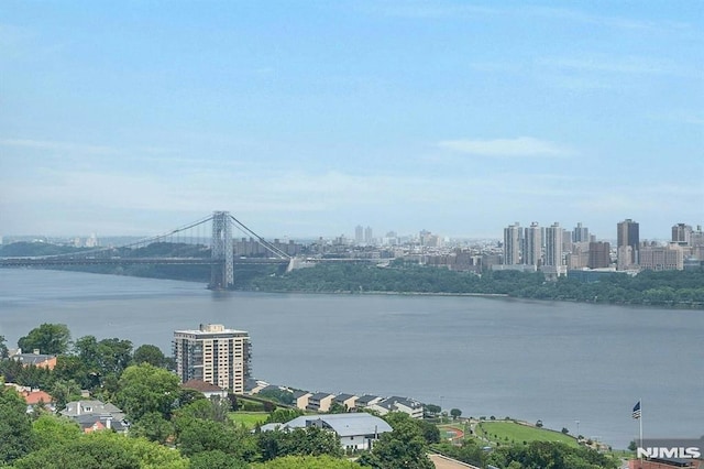 300 Winston Unit 2105, Cliffside Park, NJ 07010 - water view with a notable bridge and nearby urban area