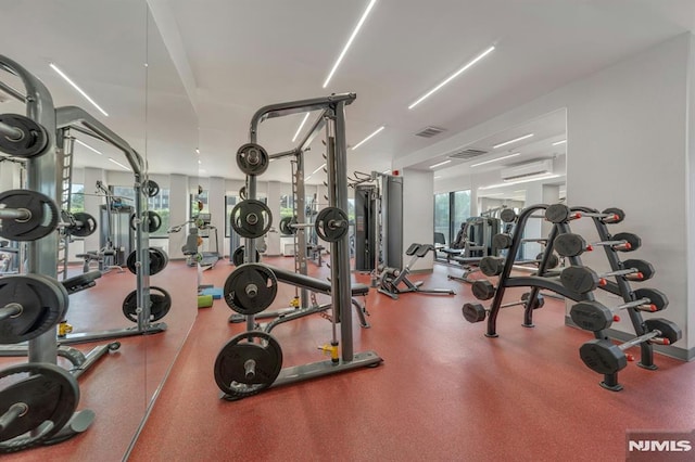 300 Winston Unit 2105, Cliffside Park, NJ 07010 - gym featuring a wall unit AC