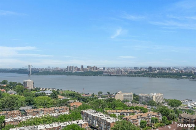 300 Winston Unit 2105, Cliffside Park, NJ 07010 - water view with nearby urban area and a notable bridge