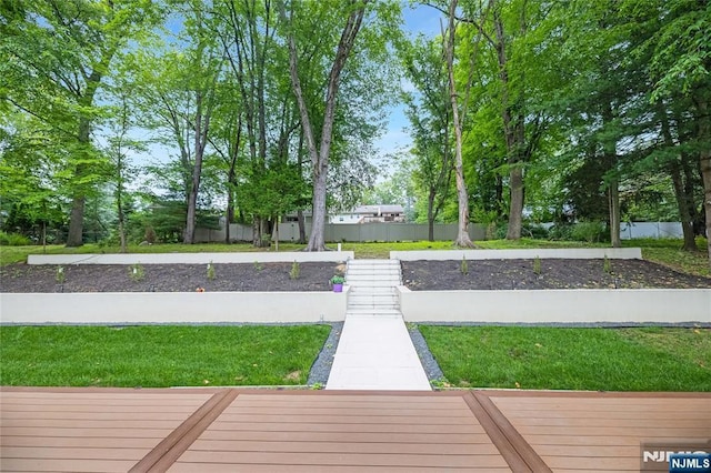 15 Kings Ct, Woodcliff Lake, NJ 07677 - view of yard featuring a deck