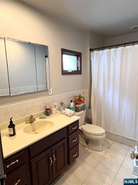 360 Carmita Ave, Rutherford, NJ 07070 - bathroom with vanity, tile patterned flooring, and a shower with curtain