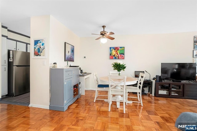 2000 Linwood Ave Unit 3P, Fort Lee, NJ 07024 - dining room with a ceiling fan and baseboards
