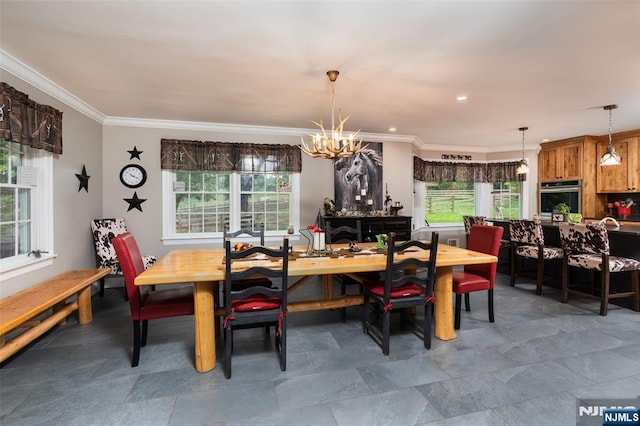 15 Franeks Rd, Hamburg, NJ 07419 - dining area featuring a chandelier and crown molding
