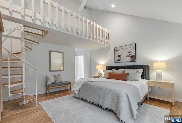 33 Berkshire Rd, Woodcliff Lake, NJ 07677 - bedroom featuring wood finished floors, recessed lighting, and a high ceiling