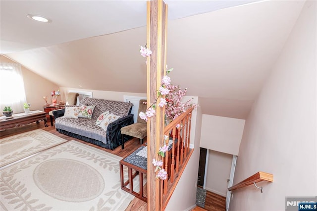 136 Martin Ave, Clifton, NJ 07012 - living room with lofted ceiling, wood finished floors, and recessed lighting