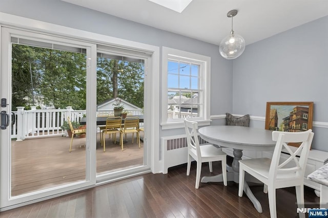 30 Hillcrest Ter, Verona, NJ 07044 - dining area with dark wood-type flooring and radiator