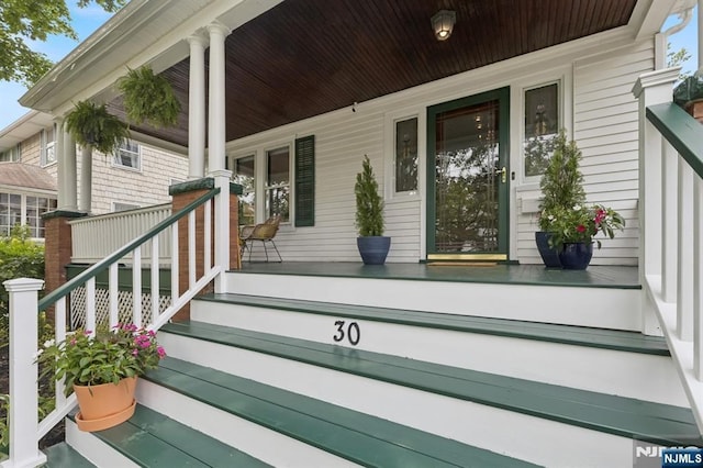 30 Hillcrest Ter, Verona, NJ 07044 - doorway to property featuring covered porch