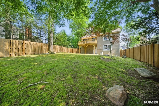 49 Longview Trl, Denville Township, NJ 07834 - fenced backyard featuring a wooden deck