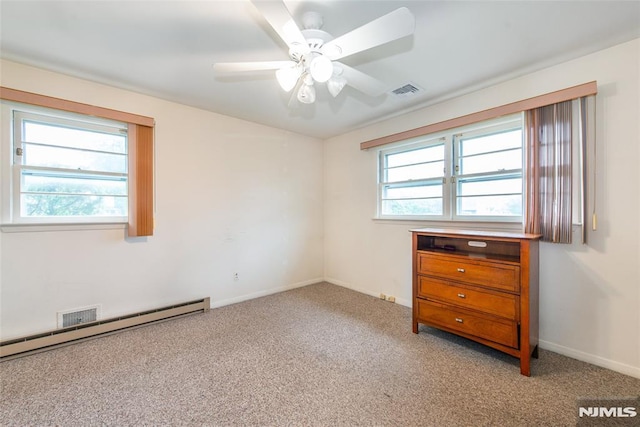 6 Rutgers Pl, Clifton, NJ 07013 - unfurnished bedroom with carpet floors, baseboard heating, and ceiling fan