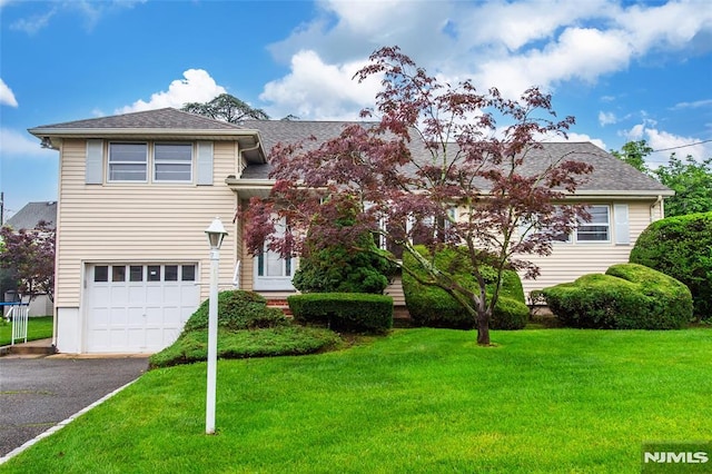 6 Rutgers Pl, Clifton, NJ 07013 - tri-level home featuring an attached garage, a front yard, driveway, and a shingled roof