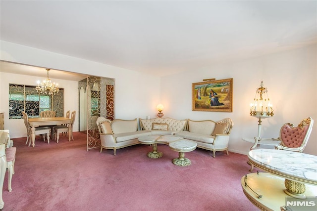 6 Rutgers Pl, Clifton, NJ 07013 - carpeted living room with a chandelier