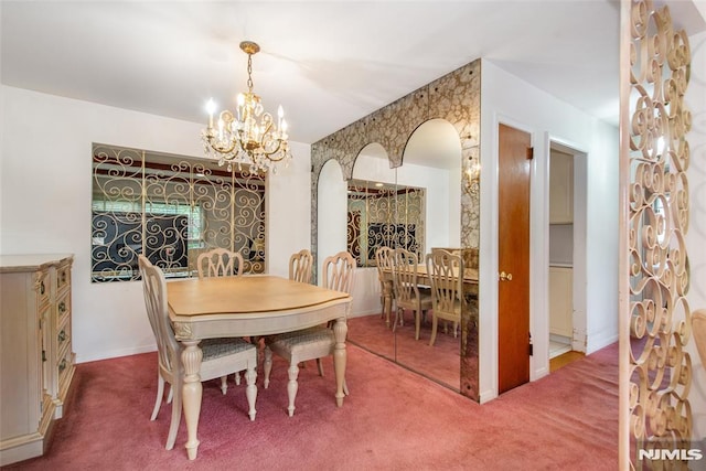6 Rutgers Pl, Clifton, NJ 07013 - dining room featuring carpet, a chandelier, and arched walkways