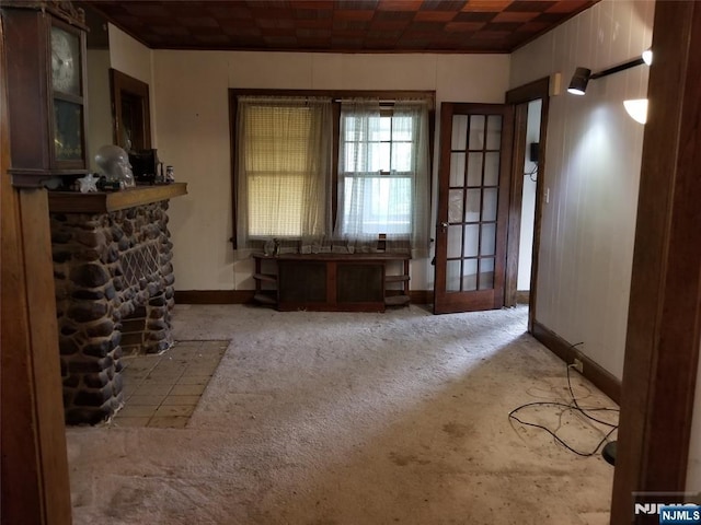 734 Broad St, Bloomfield, NJ 07003 - living room with carpet and a fireplace