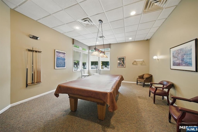 92 Maple Ln Unit 3021, Mount Arlington Boro, NJ 07856 - playroom with carpet, pool table, and recessed lighting