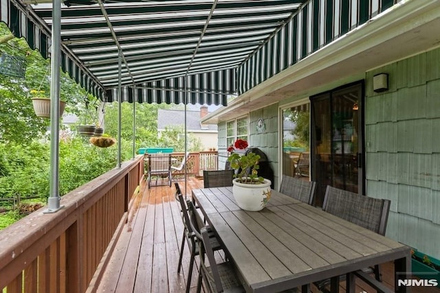 117 Morton Dr, Ramsey, NJ 07446 - wooden deck featuring outdoor dining space